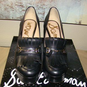 NWOT Sam Edelman Adley Black Leather Platform Loafers 6.5
